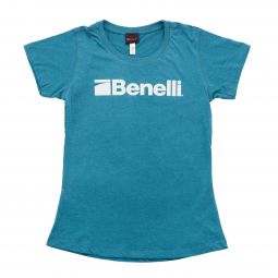 Distressed Logo Womens T-Shirt, Ocean Depths Heather