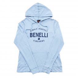 Mediumweight Vintage Logo Womens Hoodie, Blue Fog Heather